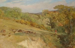 Woman And Poultry In A Rural Landscape