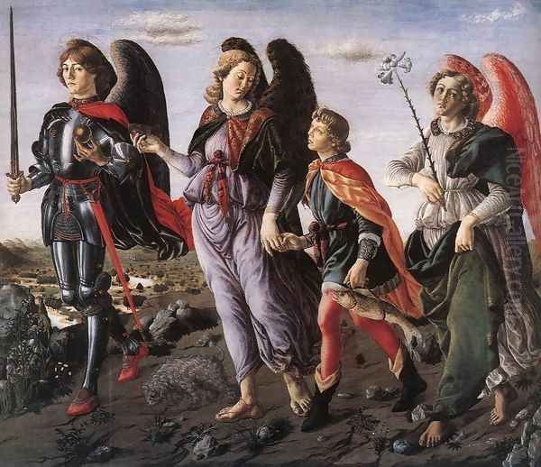 The Three Archangels with Tobias c. 1470 by Francesco Botticini