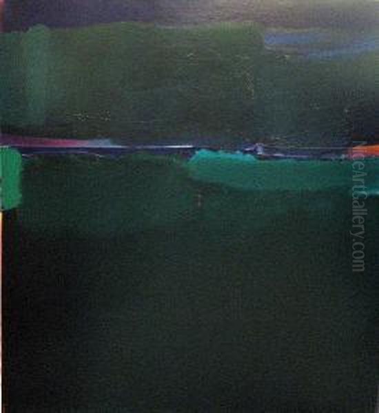 Abstraction In Green And Purple - view 1