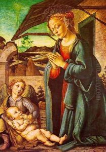 The Madonna Adoring the Child Jesus by Francesco Botticini