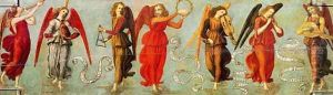 Angels playing musical instruments, c.1475-97 by Francesco Botticini