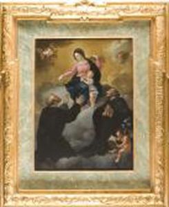 Madonna Con Bambino, Due Santi E Angeli