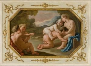 Gioco Di Putti En Plein Air by Pietro Bardellino