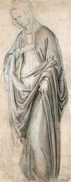 A drapery study for a Virgin Annunciate - view 1