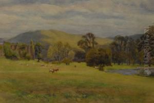 Abbey Ruins, With Cattle Grazing by Ralph William Bardill