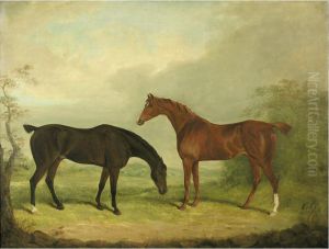 Two Horses In A Landscape Two Horses In A Landscape
