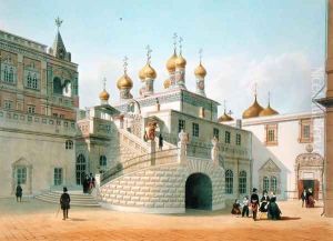 View of the Boyar Palace in the Moscow Kremlin 1840s by Felix Benoist