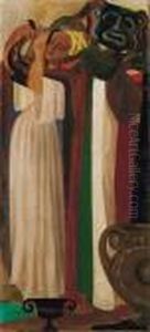 Figura Femminile E Maschera by Giulio Bargellini