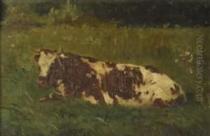 Vaches Dans Un Pre by Leon Barillot