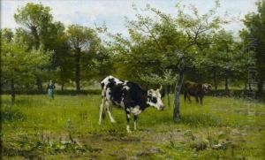 Vaches Au Paturage En Normandie by Leon Barillot