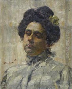 Ritratto Di Ragazza (livia Veneziani Svevo) by Giuseppe Barison