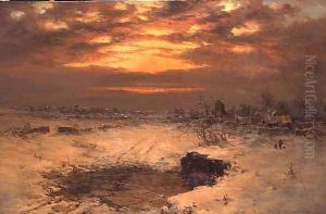 A Winter Sunset Near Hedingham by Charles Branwhite