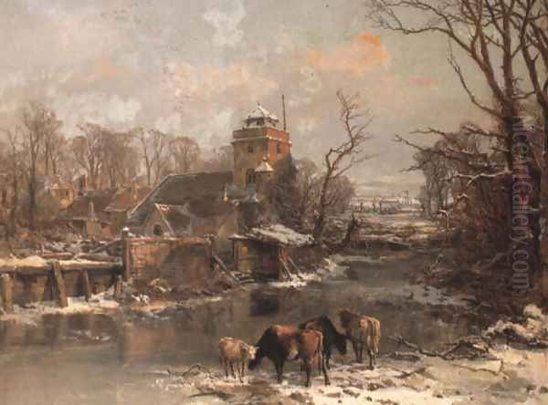 Cattle in a Winter Landscape 1855 - view 1