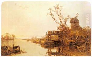 Fishing By A Windmill by Charles Branwhite