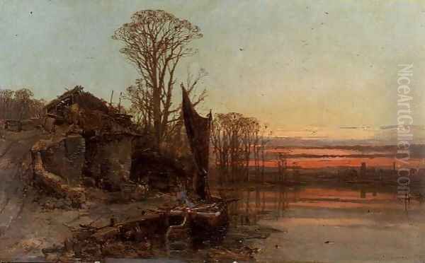 Landscape with a Ruined Cottage at Sunset, 1898 - view 1
