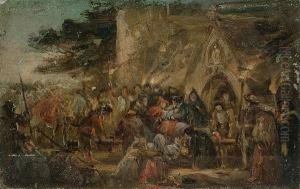 Wolsey At Leicester Abbey by John Joseph Barker Of Bath