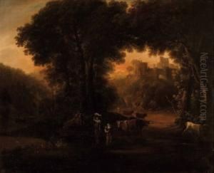 Romantische Landschaft Mit Ruine by Thomas Jones Barker