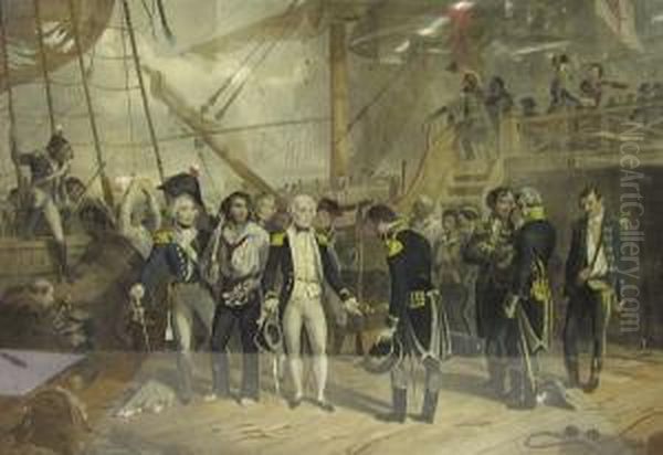 Nelson On Board The San Josef 
Receiving The Sword Of The Spanish Admiral At The Battle Of St Vincent 
Febry. 14th 1797. - view 1
