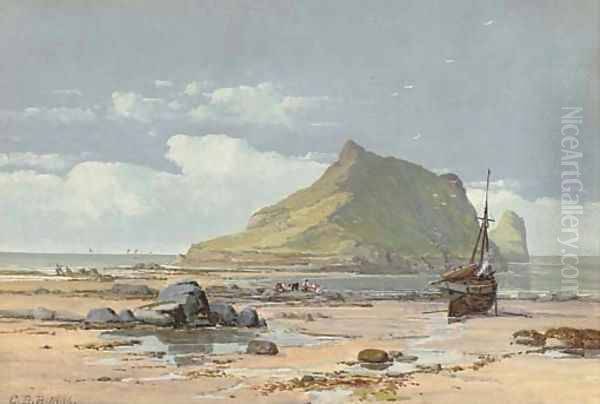 Kelp gathering at low tide - view 1