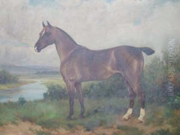 A Bay Horse In A Landscape - view 1