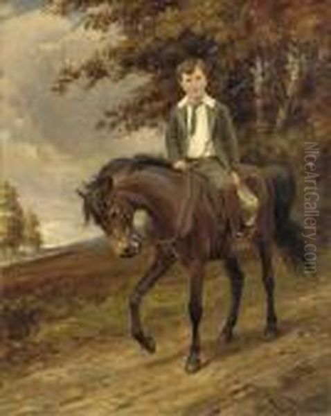 Portrait Of A Boy On A Pony - view 1