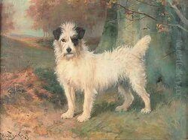 Study Of A Terrier In Landscape - view 1