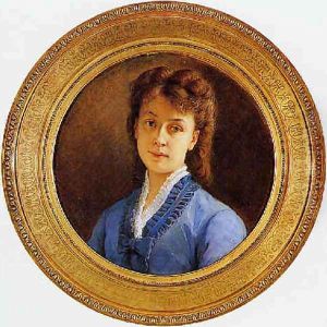 Jeune femme en bleu 1872 by Felix-Joseph Barrias