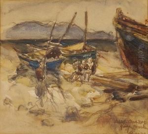 A Pair Of Shipyard Scenes, Aegina by Alexander Barkoff