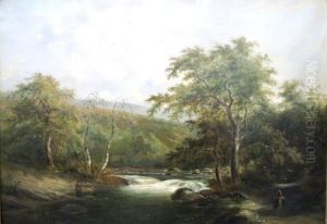 River Landscape With Figures by Adam Barland