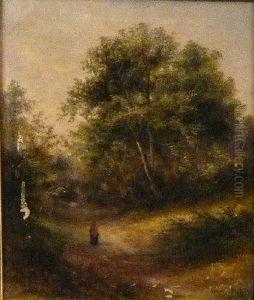 Figure On A Woodland Pathway by Adam Barland