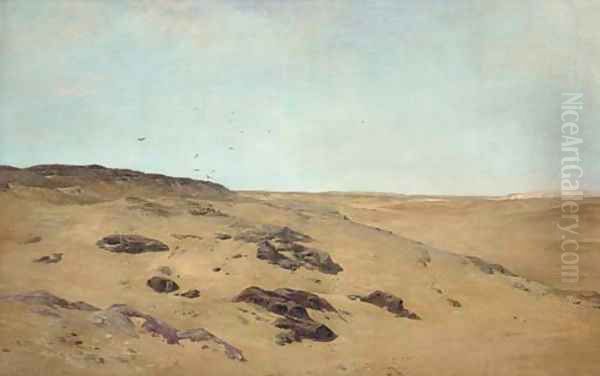 The desert West to the Pyramids of Gizeh - view 1