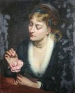 Lady With A Rose by Edward Charles Barnes