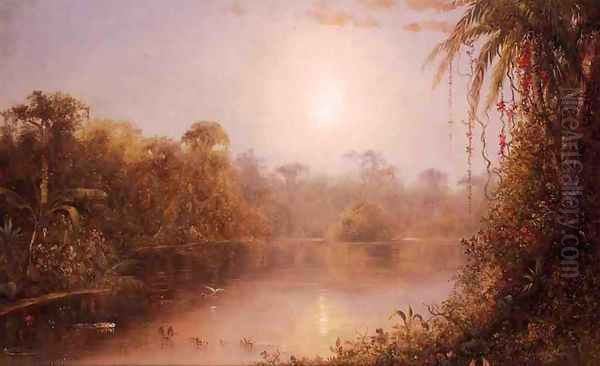 Tropical River Scene by Norton Bush