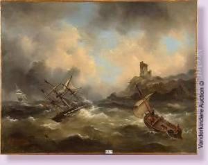 Marine Sous Un Ciel D'orage by Theodore Gudin