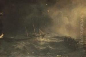 The Schooner 'claymore' In A Swell; And The 'claymore' In Acalm by Theodore Gudin