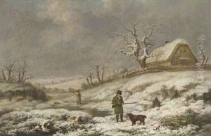 Snipe shooting in a winter landscape 1821