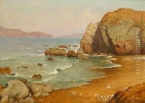 Rocky Coastal Inlet S L/r: Wm Barr O/c 12x16 by William Barr