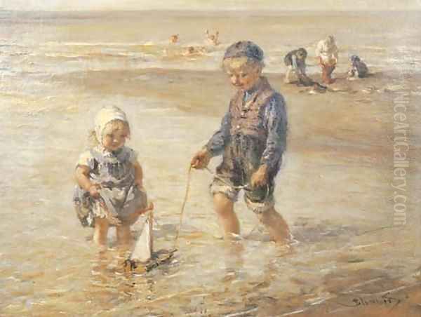 Playing in the surf - view 1