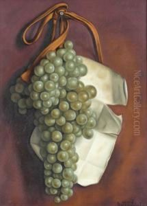 Stillleben Mit Hangenden Trauben by Aime Barraud