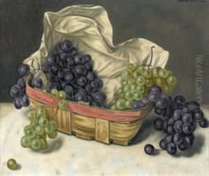 Stillleben Mit Roten Und Weissen Trauben. by Aime Barraud