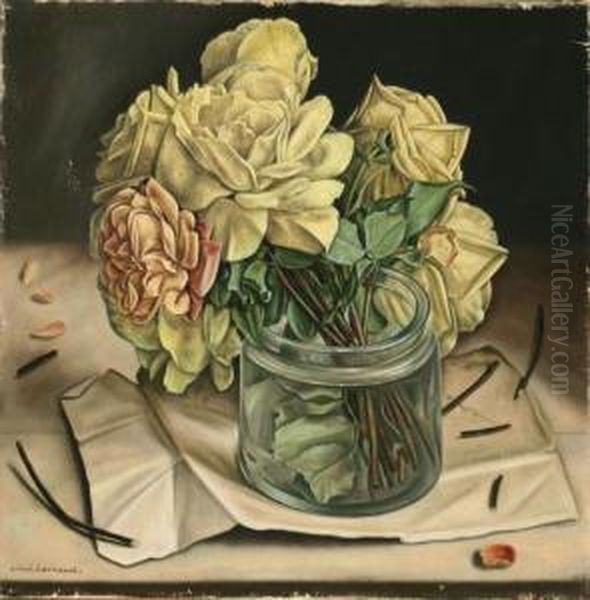 Still Life Of Roses In A Glass Jar - view 1