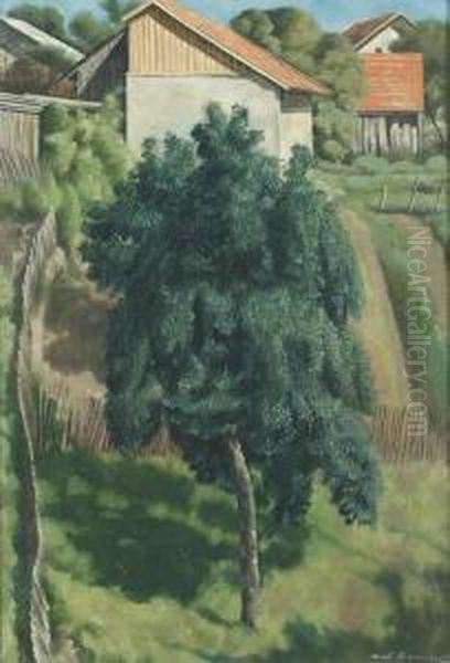 Gartenpartie Mit Grossem Baum. - view 1