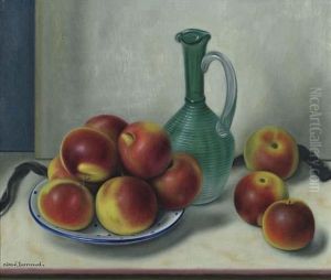 Stilleben Mit Apfel Und Glaskrug. by Aime Barraud