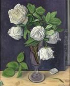 Nature Morte Avec Roses Blanches.