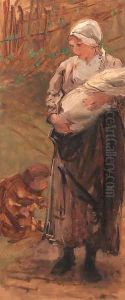 Mother and child by Bernardus Johannes Blommers