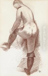 Nu De Dos. by Francois Emile Barraud