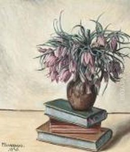 Nature Morte Aux Fleurs Et Livres. 1930