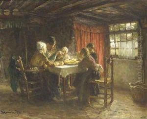 The hot supper by Bernardus Johannes Blommers