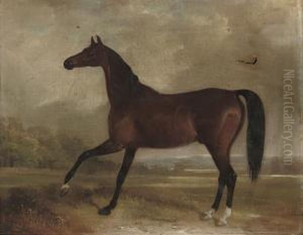 A Chestnut Hunter In A Landscape - view 1