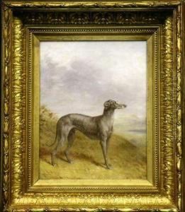 Standing Greyhound In A Landscape by William Barraud